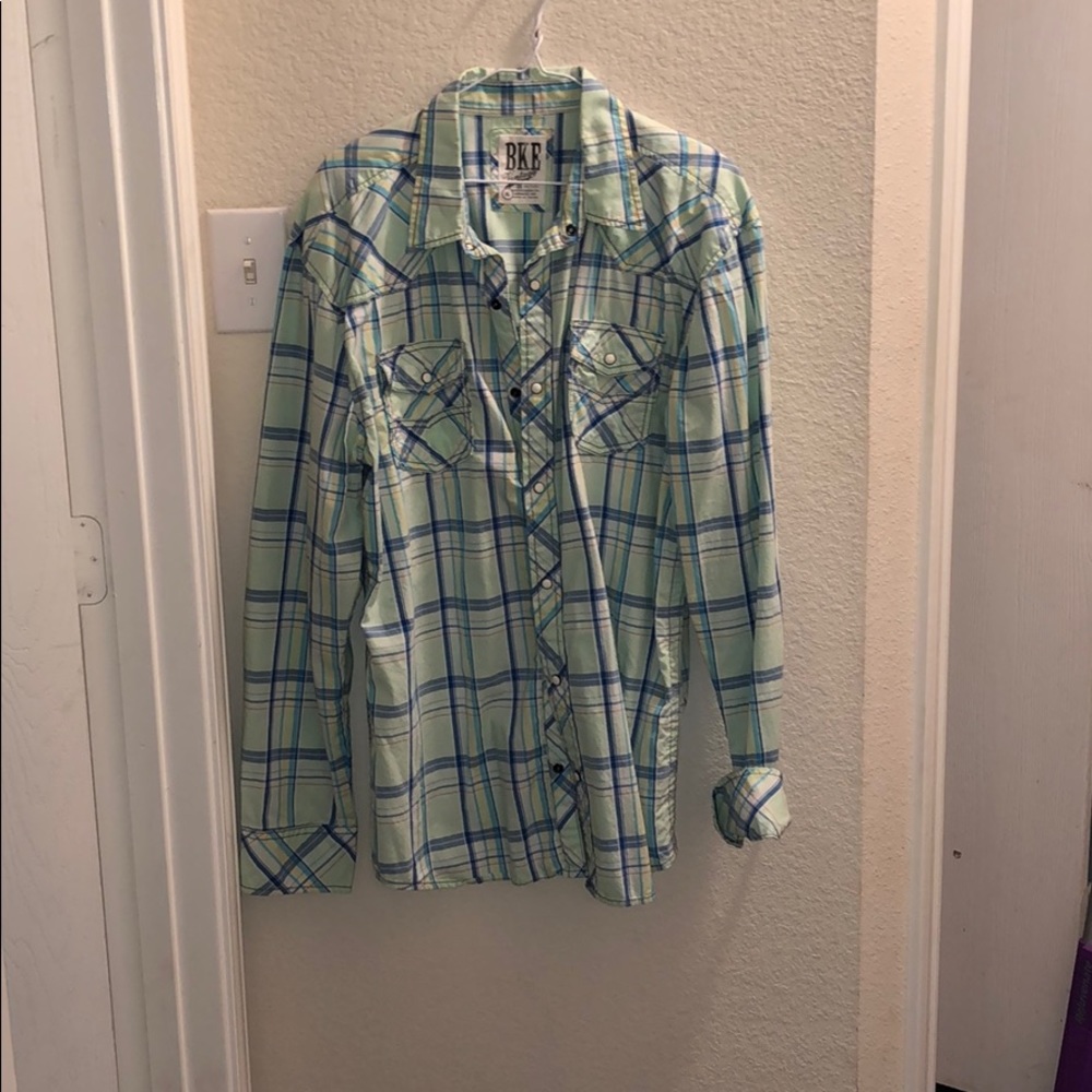 Blue Plaid BKE button up